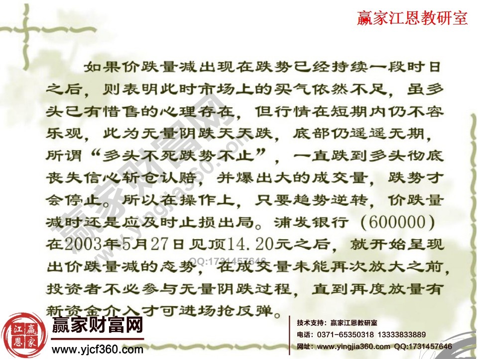 趨勢逆轉,價跌量減應及時止損出局